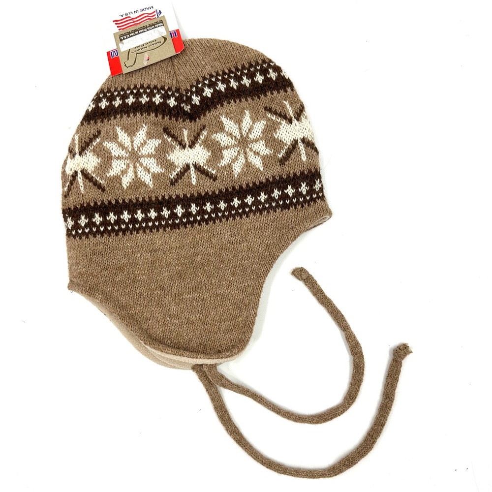 New England Alpaca Fiber Pool Winter Hat Fleece Lined Unisex Adult Made In USA